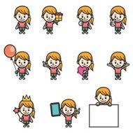 Girl character various poses N5