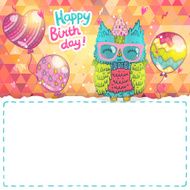 Happy Birthday greeting background with an owl N22