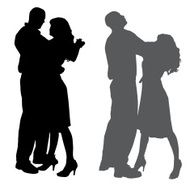 Vector silhouette of dance N12