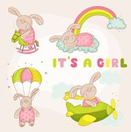 Baby Bunny Set - Shower or Arrival Card