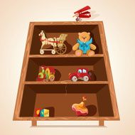 Toys on shelves print