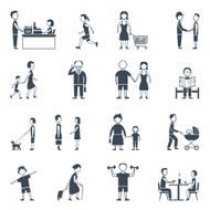 Daily Life Flat Icon Set