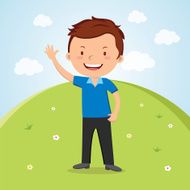Happy man waving day!