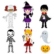 Halloween Cute monsters