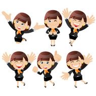 Set of businesswoman characters in different poses