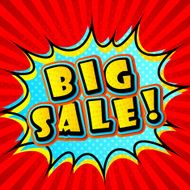 Creative colorful poster Big sale in Pop-Art Style Comic