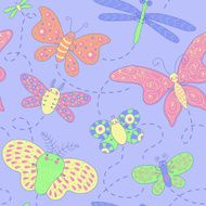 Seamless texture with butterflies