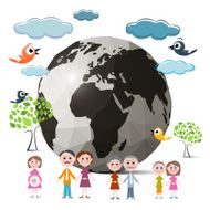 Family Members with Globe