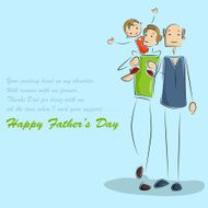 Father and son in Father&#039;s Day background N3