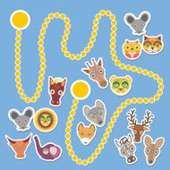 Funny cartoon animals game for Preschool Children Vector