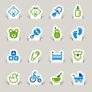 Paper Cut - Baby icons