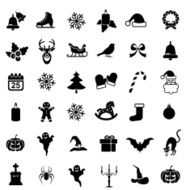 Christmas and halloween icons