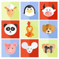 Set of flat animal