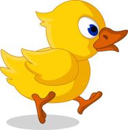 cute little baby duck cartoon running