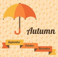 Vector illustration with umbrella and ribbon banner N2