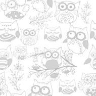 Gray and white owl pattern