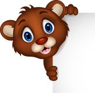 cute baby brown bear cartoon posing N2