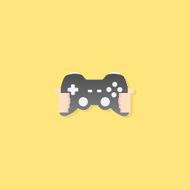 cartoon doodle Hand in Joy games vector illustration