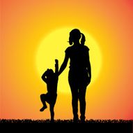 Vector silhouette of family N445