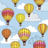 vector pattern with clouds and balloons N4