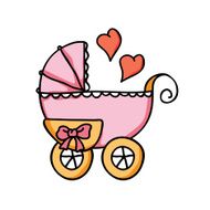 Baby stroller hand drawn