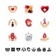 glossy icon set - charity
