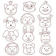 Vector funny cute animals