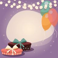 Birthday background with presents and balloons N10