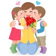 Boy and girl kissing mom N2