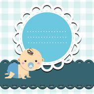 Baby boy announcement card N72