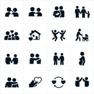 Family and Couple Relationships Icons