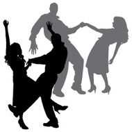 Vector silhouette of dance N14