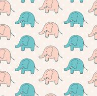 Seamless pattern with cute elephants N3