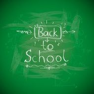 Back to school chalkwriting on blackboard N2