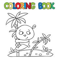 Coloring book of little panda on bamboo N4