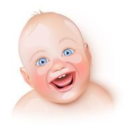 Cute baby is laughing