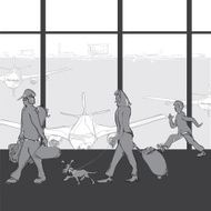 Family at an Airport