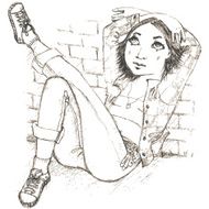 Girl at the wall N2