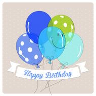 colorful balloons and best wishes on bright background N2