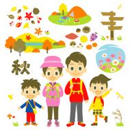 hiking autumn family