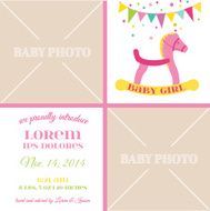 Baby girl arrival card N10