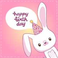 Happy Birthday card with a bunny N6