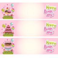 Happy Birthday card background with cakes