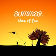 Poster summer landscape style fun theme