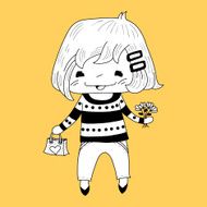 Little Girl With Flowers N7