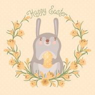 Happy Easter card with cute bunny N4