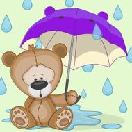 Bear with umbrella