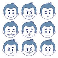 Set of nine facial expressions N9