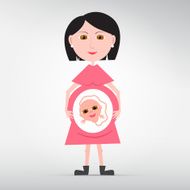 Vector Pregnant Woman Illustration