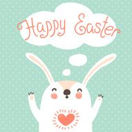 Happy Easter card with cute bunny N5